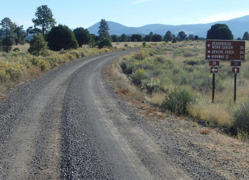 GDMBR: Here's the signage for our mid-way destination, Hwy 12.